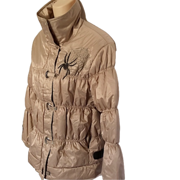 DFJXFASHION Shiny Tan SPIDER Fall/Winter Coat - Picture 4 of 8